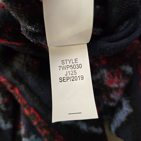 Lucky Brand Southwestern Cardigan Sweater M Blue Draped Boho Aztec Hippie Top - Picture 14 of 14